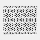 Modern zwart-wit voetbalpatroon fleece deken (Voorkant (Horizontaal))