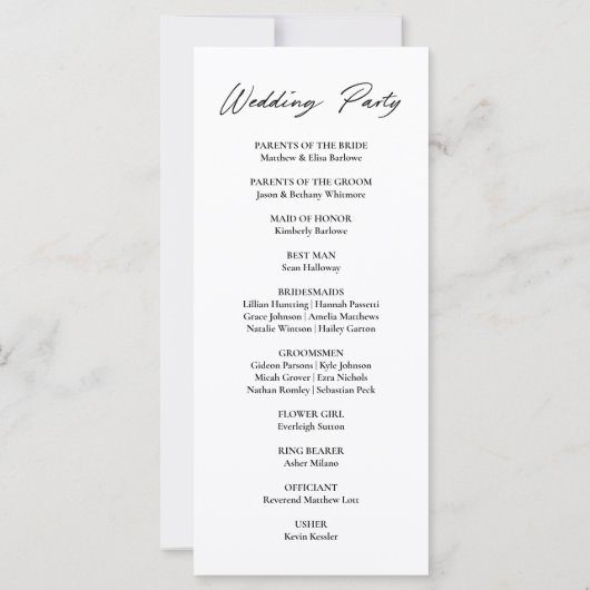 Modern Zwart-wit Vogels Trouwprogramma (Achterkant)