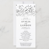 Modern Zwart-wit Vogels Trouwprogramma (Voorkant)