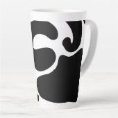 Modern zwart-wit vrijevormpatroon latte mok (Rechterhoek)