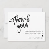 Modern zwart-wit Vrijgezellenfeest Dank u Bedankkaart (Voorkant)