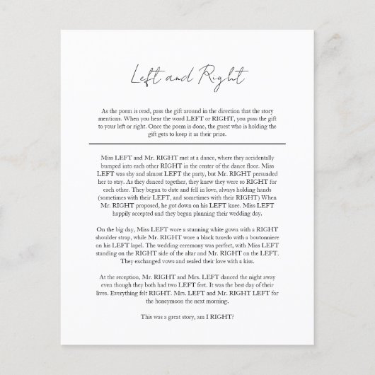 Modern zwart wit Vrijgezellenfeest links rechts sp Flyer (Voorkant)