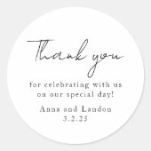 Modern Zwart Wit Vrijgezellenfeest Ronde Sticker (Voorkant)