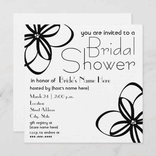 Modern zwart-wit Vrijgezellenfeest uitnodigen Kaart (Voorkant / Achterkant)