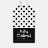 Modern zwart-wit vrolijk kerstfeest cadeaulabel (Voorkant)