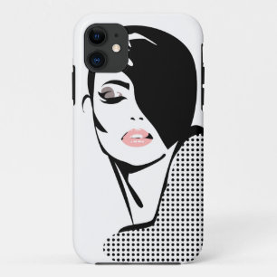 Modern zwart-wit vrouwenportret minimalistisch  Case-Mate iPhone case