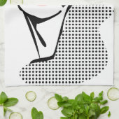 Modern zwart-wit vrouwenportret minimalistisch theedoek (Gevouwen)