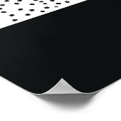 Modern zwart-wit waterverf poka-puntpatroon poster (Hoek)