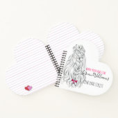 Modern Zwart Wit Wavy Haar Roze Bow Hairstyling Notitieboek (Binnen)