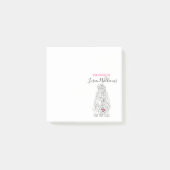 Modern Zwart Wit Wavy Haar Roze Bow Hairstyling Post-it® Notes (Voorkant)