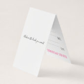 Modern Zwart Wit Wavy Haar Roze Bow Hairstyling Visitekaartje (Achterkant)