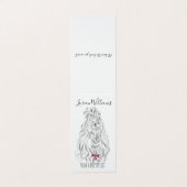 Modern Zwart Wit Wavy Haar Roze Bow Hairstyling Visitekaartje (Buitenkant ongevouwen)