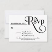 Modern Zwart & Wit "Wees onze Gast" Bruiloft RSVP (Voorkant)