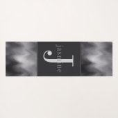 Modern zwart-wit wervelmonogram yogamat (Achterkant (horizontaal))