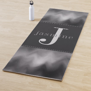 Modern zwart-wit wervelmonogram yogamat