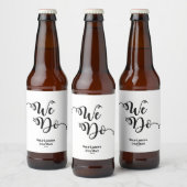 Modern, Zwart & Wit "Wij doen" Bier Etiket (Flessen)