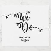 Modern, Zwart & Wit "Wij doen" Bier Etiket (Enkel label)