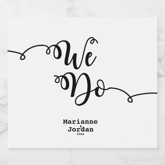 Modern, Zwart & Wit "Wij doen" Bier Etiket (Enkel label)