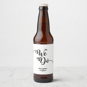 Modern, Zwart & Wit "Wij doen" Bier Etiket