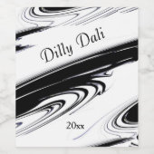 Modern zwart-wit wijn etiket (Enkel label)