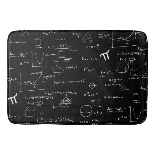 Modern zwart-wit wiskundig patroon badmat (Voorkant)