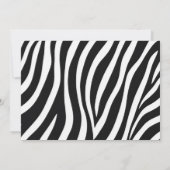 Modern zwart-wit zebra eten & wijn diner kaart (Achterkant)