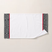 Modern zwart-wit zebra patroon met rode streep bad handdoek (Handdoek)