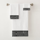 Modern zwart-wit Zebra Pattern op White Bad Handdoek (Insitu)