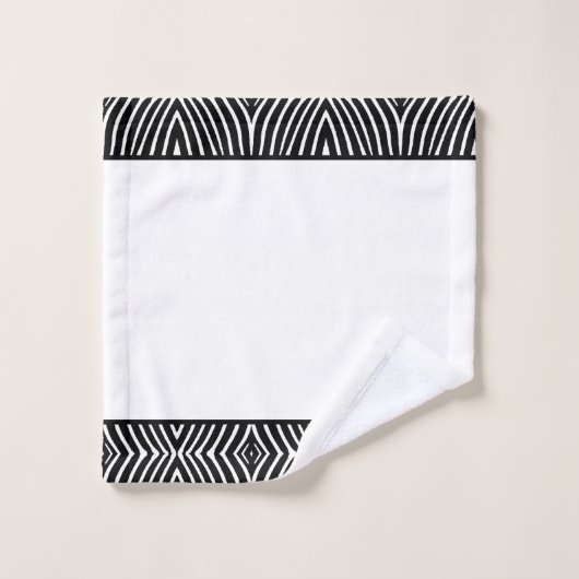 Modern zwart-wit Zebra Pattern op White Bad Handdoek (Wasdoekje)