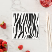 Modern zwart-wit zebra strepen patroon servetten (Insitu)