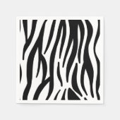 Modern zwart-wit zebra strepen patroon servetten (Voorkant)