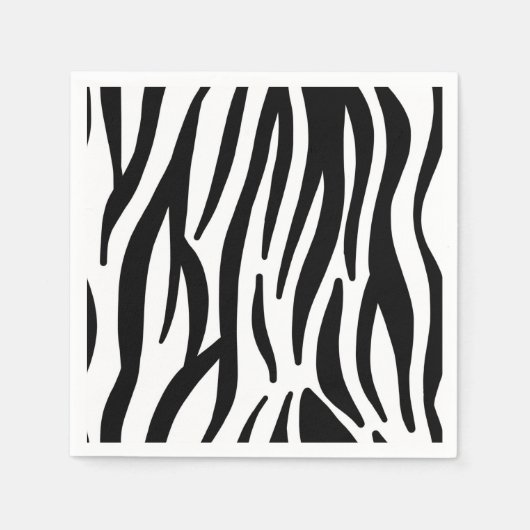 Modern zwart-wit zebra strepen patroon servetten (Voorkant)