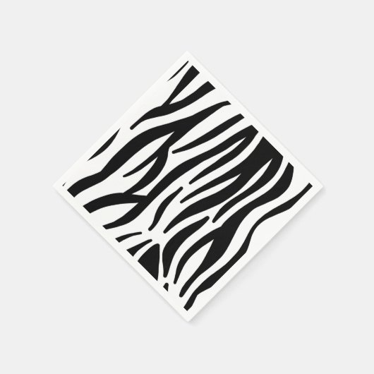 Modern zwart-wit zebra strepen patroon servetten (Hoek)