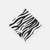 Modern zwart-wit zebrastrepenpatroon servetten (Hoek)