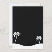 Modern Zwart Wit Zomer Strand Party Sweet 16 Kaart (Achterkant)
