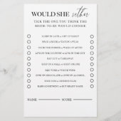 Modern Zwart & Wit Zou Zij Liever Spel Flyer (Voorkant)