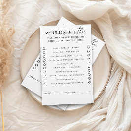 Modern Zwart & Wit Zou Zij Liever Spel Flyer