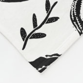 Modern zwart-wit, zuinig cactus patroon fleece deken (Hoek)