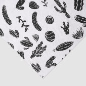 Modern zwart-wit, zuinig cactus patroon tissuepapier (Detail)