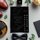 Modern zwart-wit zwart-wit bruiloft kaart