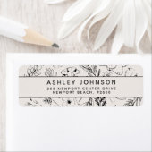 Modern zwart-wit zwart-witadres etiket (Insitu)