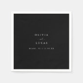 Modern zwart-witscript huwelijk servet (Voorkant)