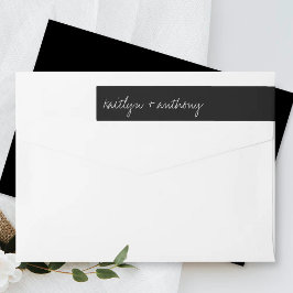 Modern zwart-witscript minimalistisch huwelijk