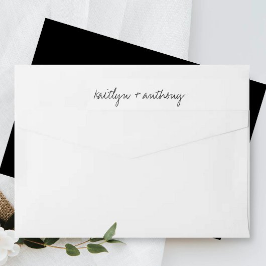 Modern zwart-witscript minimalistisch huwelijk