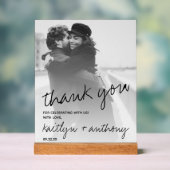 Modern zwart-witscript minimalistisch huwelijk acryl bord (Neutraal)