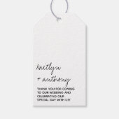 Modern zwart-witscript minimalistisch huwelijk cadeaulabel (Voorkant)