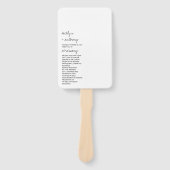 Modern zwart-witscript minimalistisch huwelijk handwaaier (Voorkant)