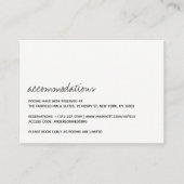 Modern zwart-witscript minimalistisch huwelijk informatiekaartje (Voorkant)