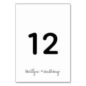 Modern zwart-witscript minimalistisch huwelijk kaart (Achterkant)