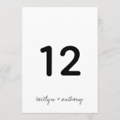 Modern zwart-witscript minimalistisch huwelijk kaart (Achterkant)